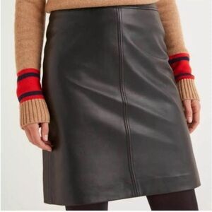 Boden black Leather Pencil Skirt